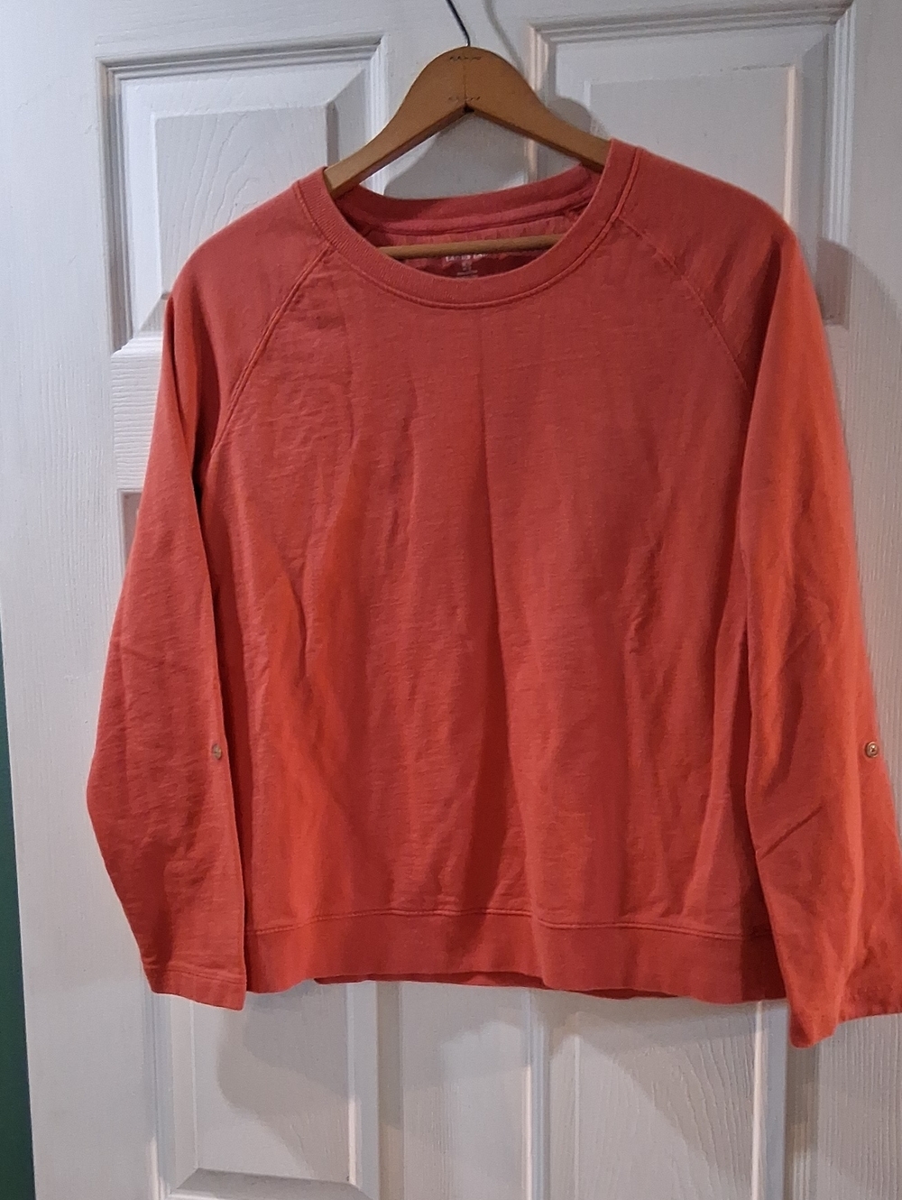 Lands' End Coral Crewneck Pullover Sweatshirt